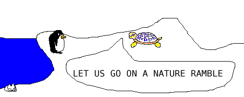 Turtle says: LET US GO ON A NATURE RAMBLE